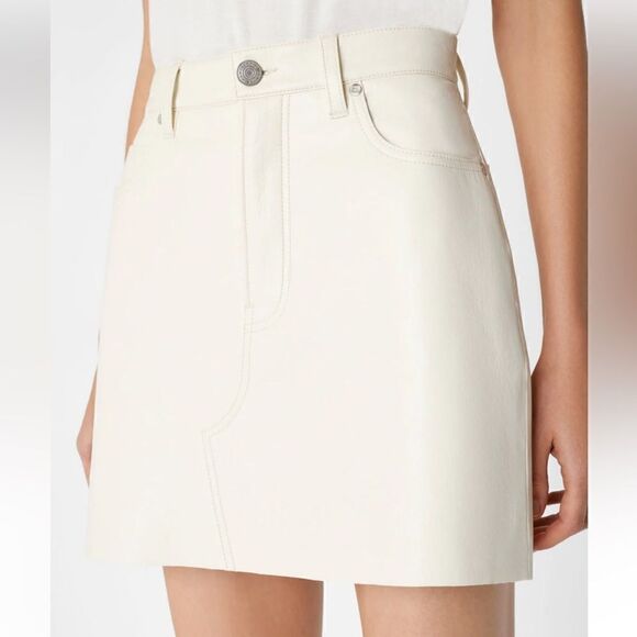 Frame Le High N Tight Skirt Bone Ivory Cream Mini Sz 27 NWT $198 - Picture 4 of 8